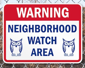 Neighborhood Crime Watch Metal Sign: Home Security (6” or 12”) - Etsy