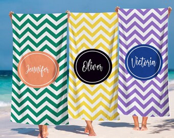Girls Beach Towels Personalized,Toddler Beach Towel with Name,Striped Personalized Beach Towels,Bridesmaid Towel,Kids Custom Name Pool Towel