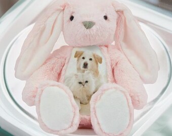 Personalized Plush Bunny with Custom Photo Face,Easter Bunny Toy Gifts for Girls and Boys,Personalised Plush Soft Toy,Newborn Gift