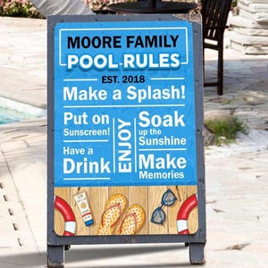 Personalized Pool Rules Sign,Funny Swimming Decor, Pool Bar outdoor Metal Sign, Funny Swimming Decor Our Pool Rules Sign, Farmhouse Wall Art