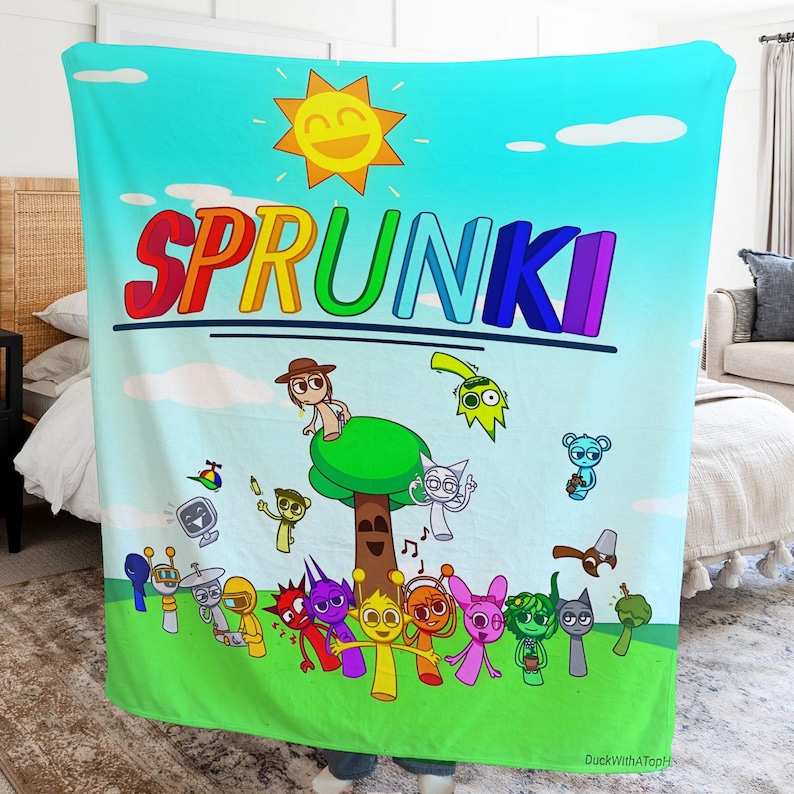 Sprunki Lettering Sprunki Blanket,sprunki Sky and Garden Games Lovers Blanket,incredibox ...