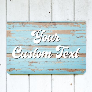 Custom Metal Sign,Personalized Sign Weatherproof,Wood Design on Metal Sign,Personalized Outdoor Metal Signs,Wall Decor for Home and Office