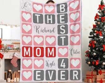 The best mom Blanket, Best Mom Ever, Personalized Mom Blanket, Mothers Day Blanket, Mothers Day Gifts For Mom, Mom Gifts From Daughter, Son