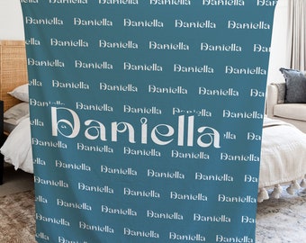 Manta personalizada personalizada, manta de franela personalizada, manta con nombre, regalo de manta para niña, manta para bebé, regalo personalizado, 42 colores y 7 opciones de tamaño