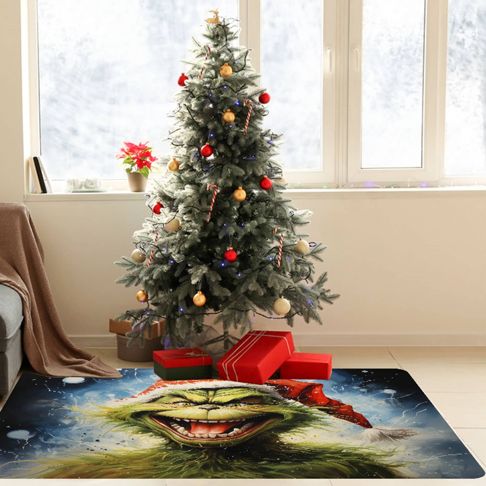Grinchmas Outdoor Rug, Grinch Rug, Grinch Gift, Holiday Gift, Merry ...