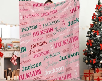 Manta con nombre personalizada para niño y niña, manta personalizada con nombre para niños, manta para niña, manta con nombre, manta para niños, regalo personalizado