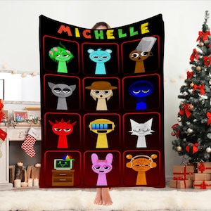 Sprunki Blanket,Sprunki games lovers Blanket, Custom Gamer Throw Incredibox Sprunki Blanket,Baby Blanket, Personalized Gift for kids room