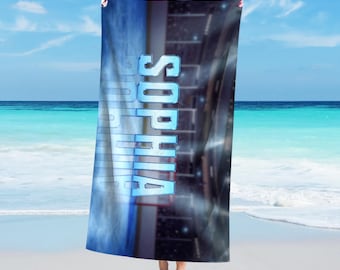 Custom Hockey Beach Towel, Hockey Team Gifts, Personalized Beach Towel, Monogram beach Towels Soccer Senior 2026