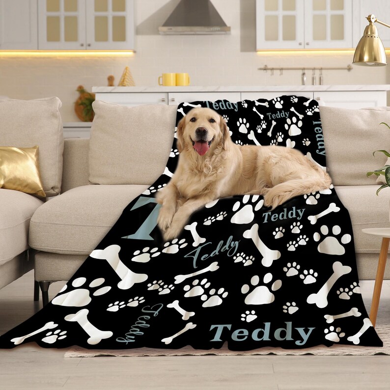 Custom Pet Blanket,personalized Blanket With Your Pets Name,dog Lover