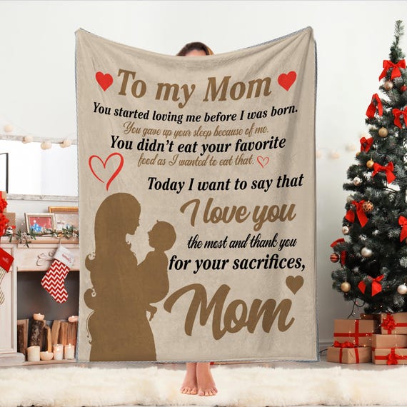 Mama Decke – 152x203 Cm, Superweiches Mikrofaser-Flanell, Geschenk Für Mutter Von Tochter/Sohn