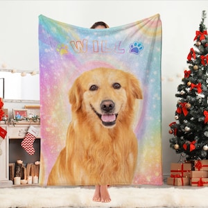 Manta para perro personalizada con nombre, manta con foto personalizada para perro, manta con foto de mascota personalizada, manta para gato, manta con cara de perro, para amantes de las mascotas