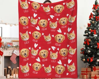 Personalized Pet Photo Blanket, Custom Dog Face Blankets,Dog Lover Gift, Dog Mom Gift, Pet Photo Blanket, Cat Blanket,Cat mom gift,Pet Lover
