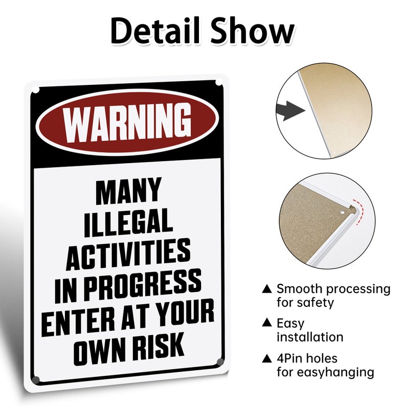 Custom Warning Sign,personalized Aluminum Sign,custom Metal Sign ...