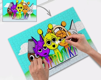 Gaming Sprunki Kinderpuzzle, Kinderpuzzle Geschenk, Incredibox Sprunki, benutzerdefiniertes Holzpuzzle 200/300/500/1000 Teile für Familienkinder