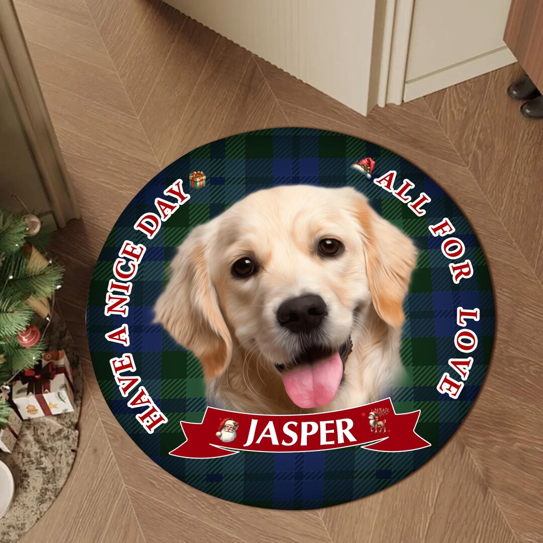 Round Pet Rug Custom Pet Rug for Cats & Dogs, Custom Pet Mat, Personalized Door Mat ...