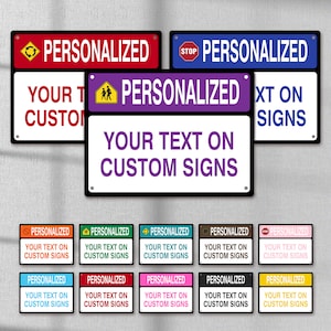 Custom Text Sign,Personalized Metal Sign,Custom Metal Sign Outdoor,Personalized Sign Weatherproof with Text Logo,12 Colors Aluminum Sign