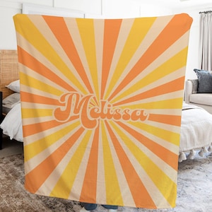 Personalized Retro Blanket,Personalized Checkered Sherpa Fleece Throw Blanket, Custom blanket with name,Toddler Birthday Gift Anniversary