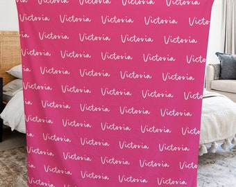 Manta personalizada personalizada, manta de franela personalizada, manta con nombre, regalo de manta para niña, manta para bebé, regalo personalizado, 42 colores y 7 opciones de tamaño