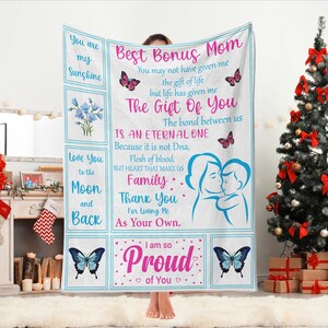 Presentes para o dia das mães, cobertor para minha mãe, cobertor personalizado para minha mãe, presentes para a mãe da filha, carta de cobertor personalizada para a mãe