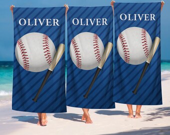 Baseball Beach Towels, Custom Baseball Beach Towel,Personalized Beach Towels For Adult, Custom Beach Towels, Kids Beach Towel Sports Towels