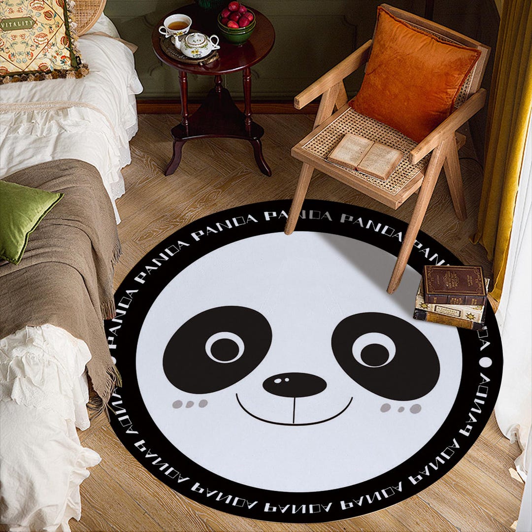 Panda Nursery Rug, Animal Theme Rug, Cute Playroom Rug, Clasroom ...