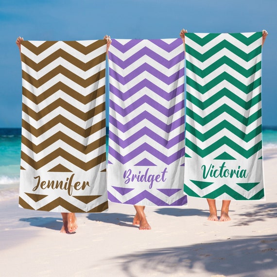 Personalized Beach Towels With Names – Custom 30x60 Inch Boho Sun Print Towels For Adults & Kids - View #3