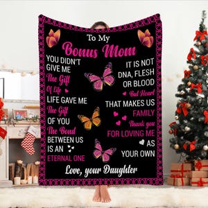 Presentes para o dia das mães, cobertor para minha mãe, cobertor personalizado para minha mãe, presentes para a mãe da filha, carta de cobertor personalizada para a mãe