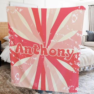 Personalized Retro Blanket, Personalized Baby Blanket, Custom blanket with name,Toddler Blanket, Best Baby Shower, Birthday Anniversary Gift