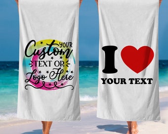 Asciugamano da spiaggia personalizzato, telo da spiaggia personalizzato, telo da piscina personalizzato, telo da bagno con nome personalizzato, telo da spiaggia con nome all'esterno, regalo per le vacanze