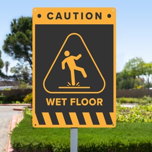 Caution Wet Floor Sign,Custom Caution Sign,Metal Custom Sign, Custom Metal Gift,Aluminum Caution Sign,Caution Sign,Metal Caution Sign