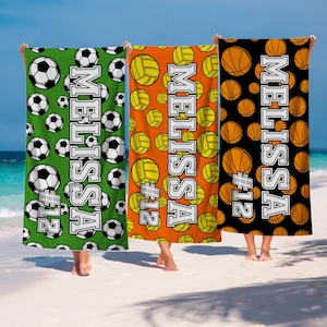 Personalisiertes Sporttuch, Sport-Strandtuch, personalisiertes Kindersporttuch, Sport-Team-Handtuch Geschenke, personalisiertes Geschenk für Kleinkinder, Kinder