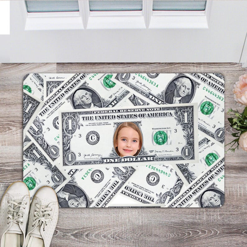 Dollar Rug, Money Rug, Custom Photo Doormat, 100 Dollar Bill Rug ...
