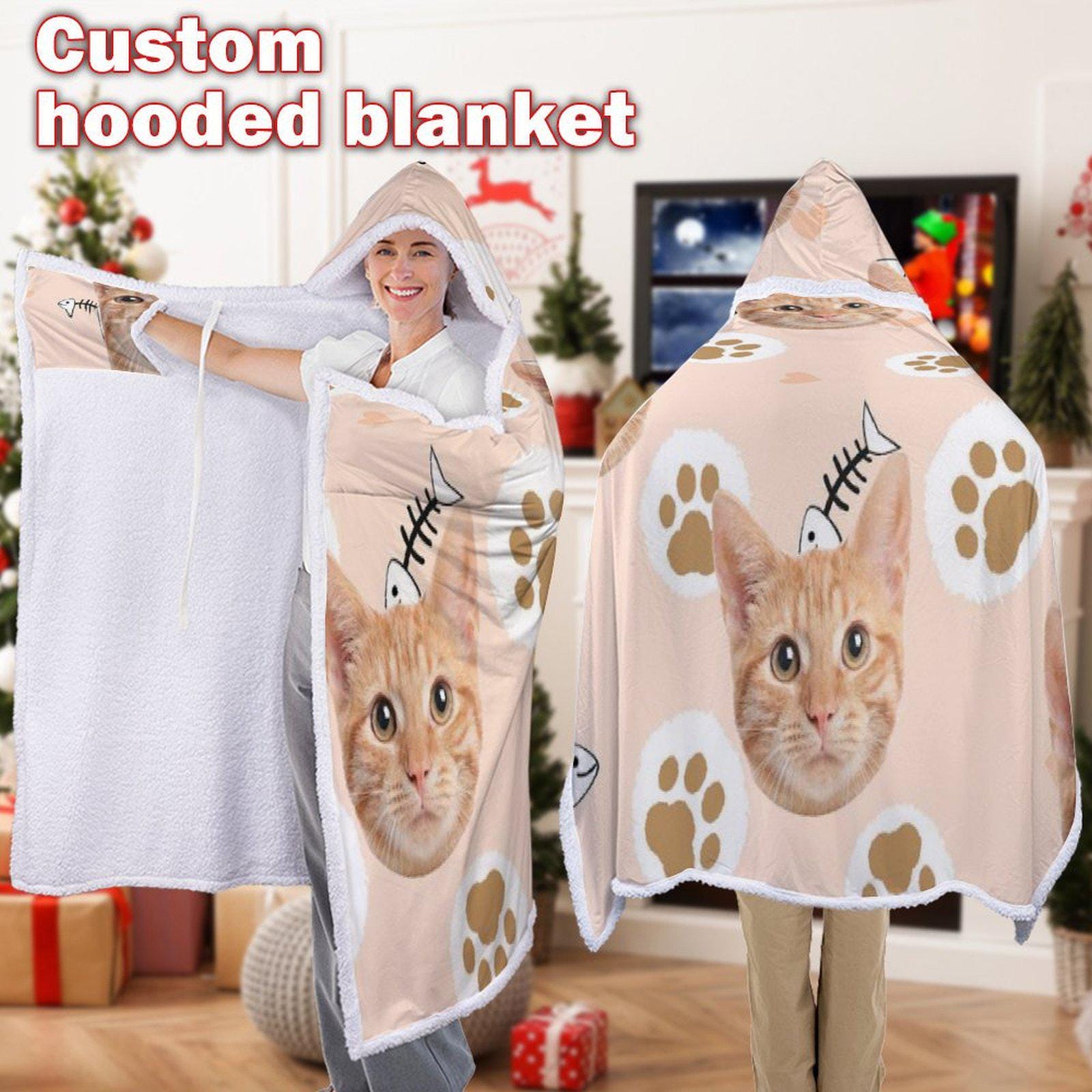Blanket Hoodie Kangaroo Cat Hoodie Catalonia Oversized Wearable