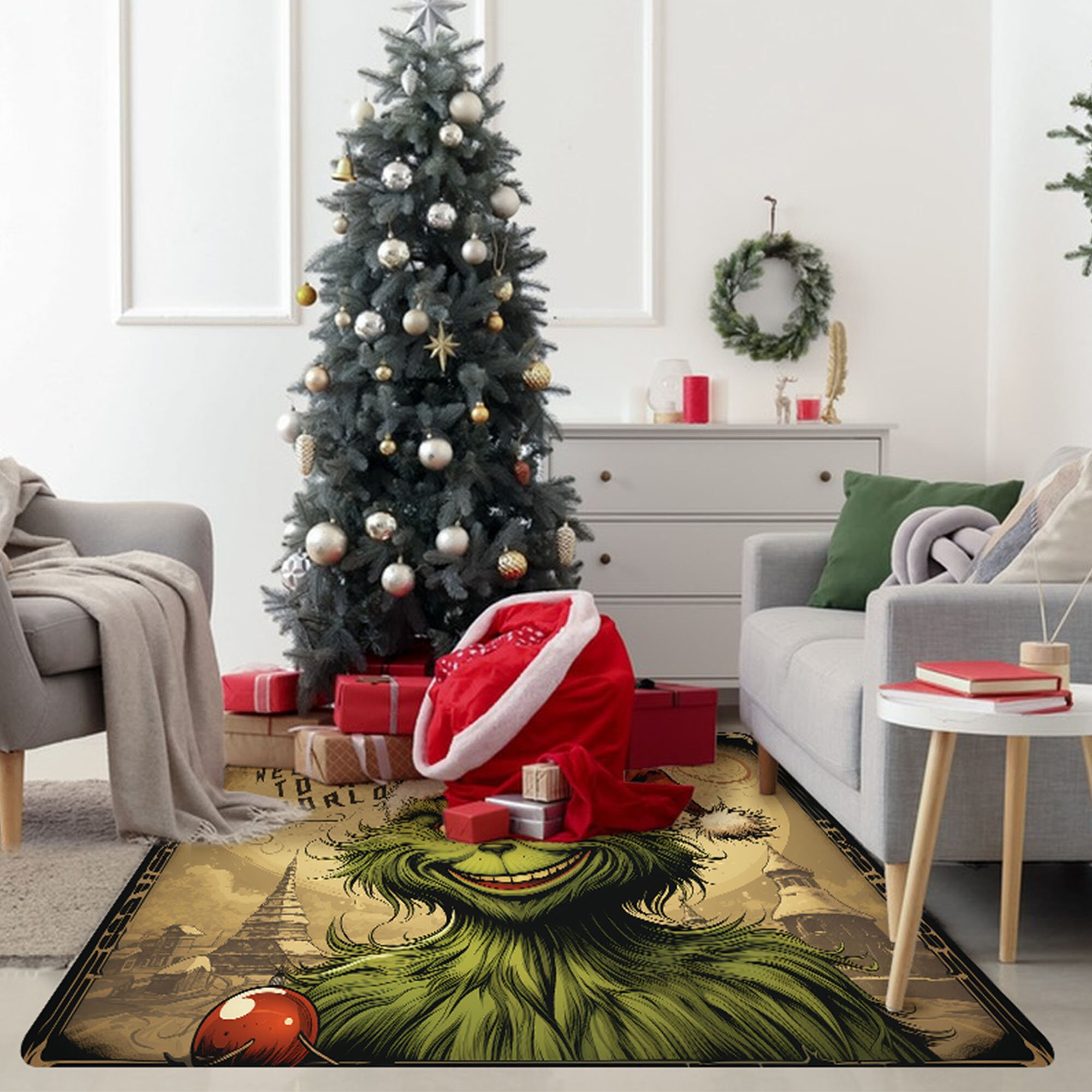 Grinchmas Outdoor Rug, Grinch Rug, Grinch Gift, Holiday Gift, Merry ...