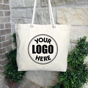 Custom Your Here Logo Tote Bag, Personalized Logo Gift, Custom Design Bag, Custom Text Bag, Your Business Logo Bag, Team Logo Bag