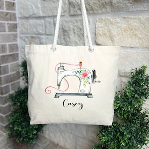 Personalized Sewing Tote Bag, Custom Quilter Gifts, Sewing Gift for Mom, Custom Sewing Tote Bag, Gift for Sewing Lover, Trendy Sewing Gift