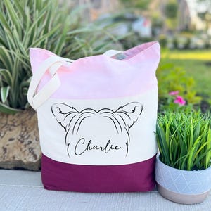 Personalized Dog Tote Bag, Custom Yorkie Tote Bag, Dog Owner Gift, Dog Lover Gift, Yorkie Mom Gift, Custom Dog Mom Gift, Dog Mama Bag