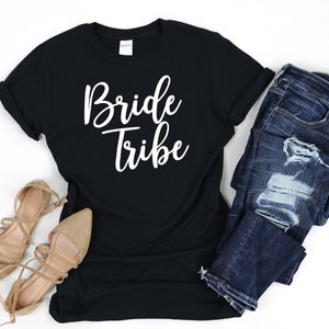 Bride Shirt , Bachelorette Matching Shirt , Bride Squad Shirt , Bridal Party Shirt , Bride Tribe Shirt , Bridesmaid Gift, Bride V-neck Shirt image 10