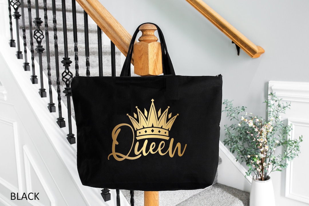 Queen With Crown Tote Bag, Black Woman Crown Tote Bag, Proud Black ...
