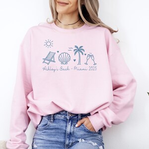 Custom Bride Sweatshirt, Bachelorette Beach Shirt, Shell Logo Sweatshirt, Bridal Party Gift, Coastal Wedding Shirt, Beach Bachelorette