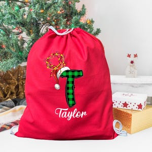Custom Santa Sack Bags, Christmas Gift Tote Bag, Personalized Christmas Gift, Sack for Christmas, Holiday Gift Bag, Santa Sack for Kids