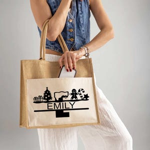 Christmas Tote Bag, Christmas Tree Bag, Christmas Gift Bag, Merry Christmas Gifts, Christmas Party Tote Bag, Christmas Bag for Women