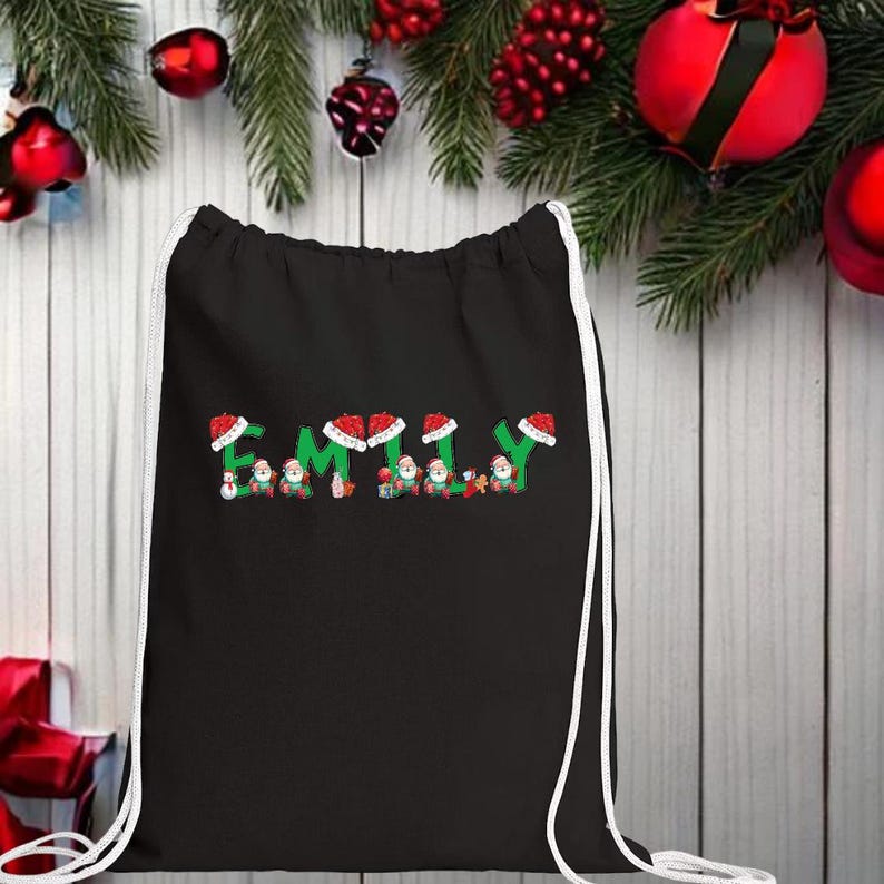 Custom Name Santa Bag, Christmas Gift Sack, Christmas Toy Sack
