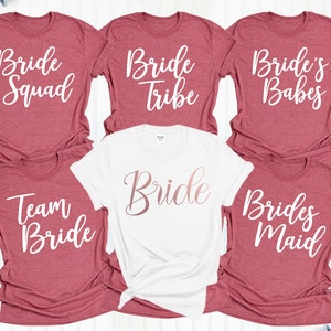 Bride Shirt , Bachelorette Matching Shirt , Bride Squad Shirt , Bridal Party Shirt , Bride Tribe Shirt , Bridesmaid Gift, Bride V-neck Shirt image 2