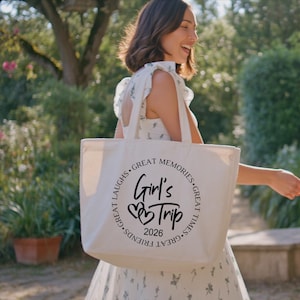 Girls Trip 2026 Tote, Friends Vacation Bag, Matching Travel Accessory, Group Getaway Gift