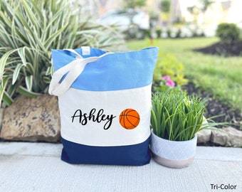 Basketball Tote Bag, Personalized Basketball Player Tote Bag, Basketball Player Gift, Basketball Gifts for Team, Coaches Basketball Gift