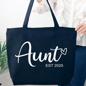 Personalized Aunt Tote Bag, Aunt Est. Year Tote Bag,Aunt Bag,Gift For Aunt,New Aunt Bag,Mothers Day Gift,Mom Tote Bag,Gift For Aunt,Mama Bag