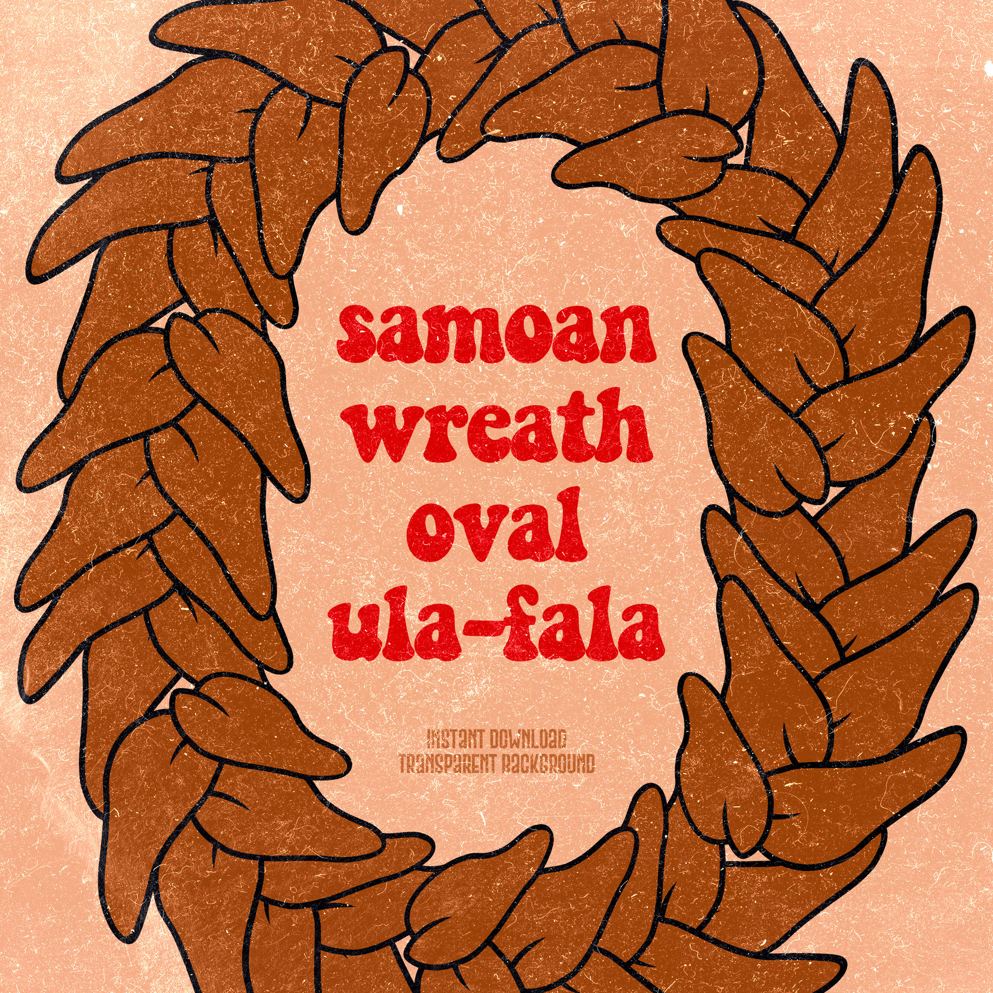 Samoan ula Fala Digital Wreath Large Oval Design Etsy