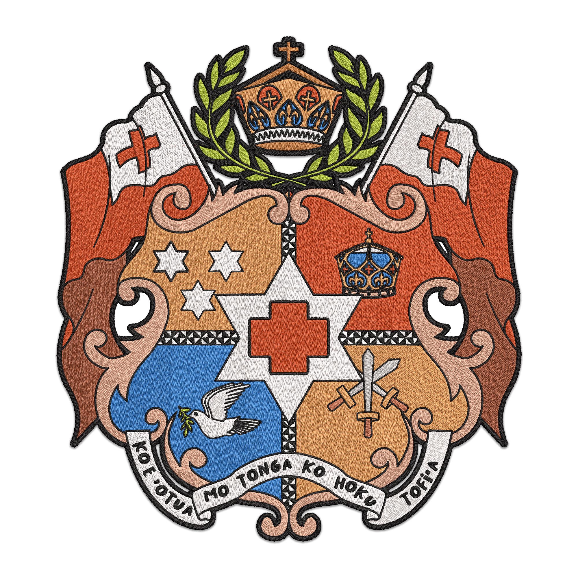 Tongaanse schild patch borduurwerk ontwerpen | Digitaal machinebestand | Direct downloaden