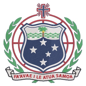 Samoan Shield Patch Embroidery Design | Machine Digital File | Instant Download